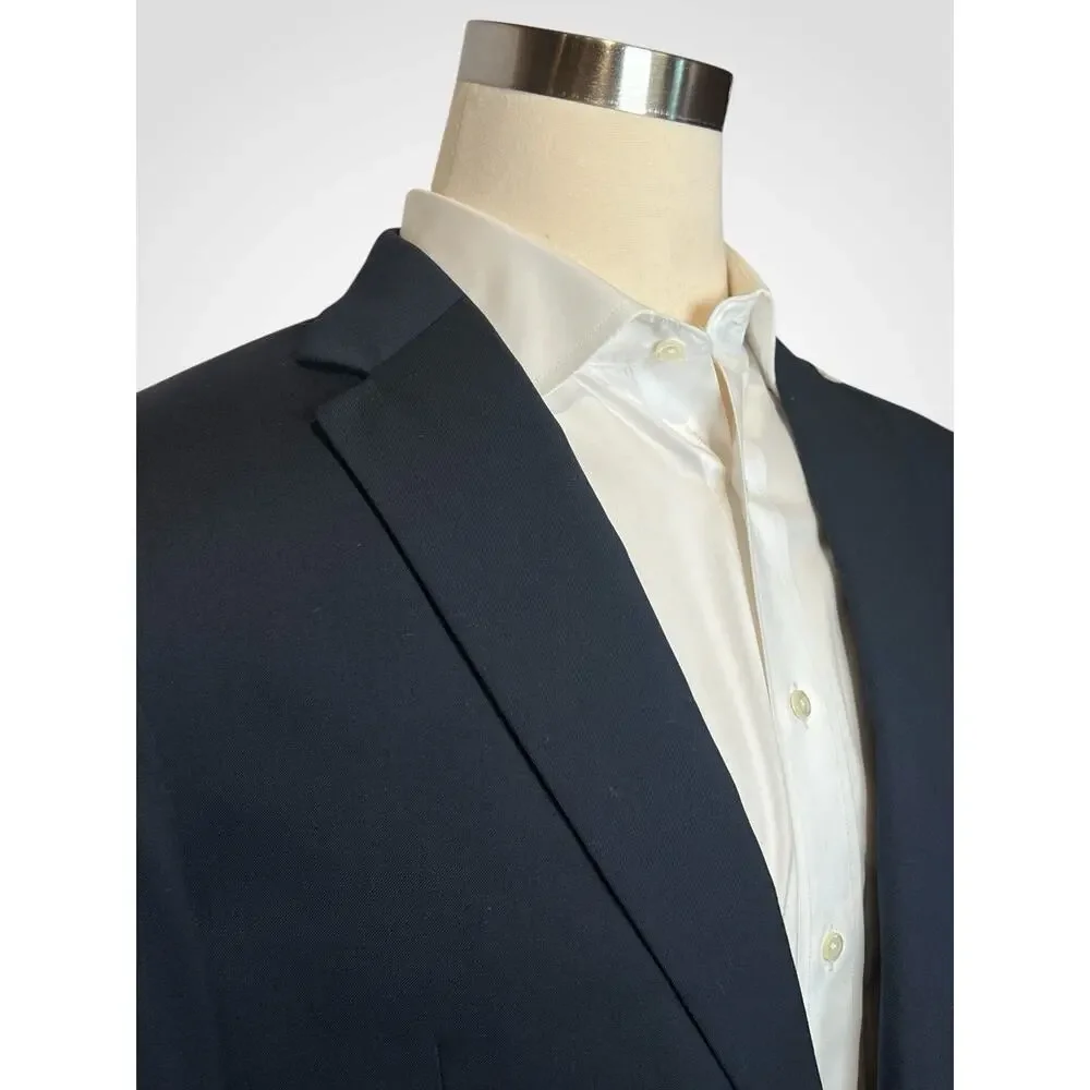 New Jos A Bank Signature 42-44L Tailored Athletic Fit Navy Blue Blazer
